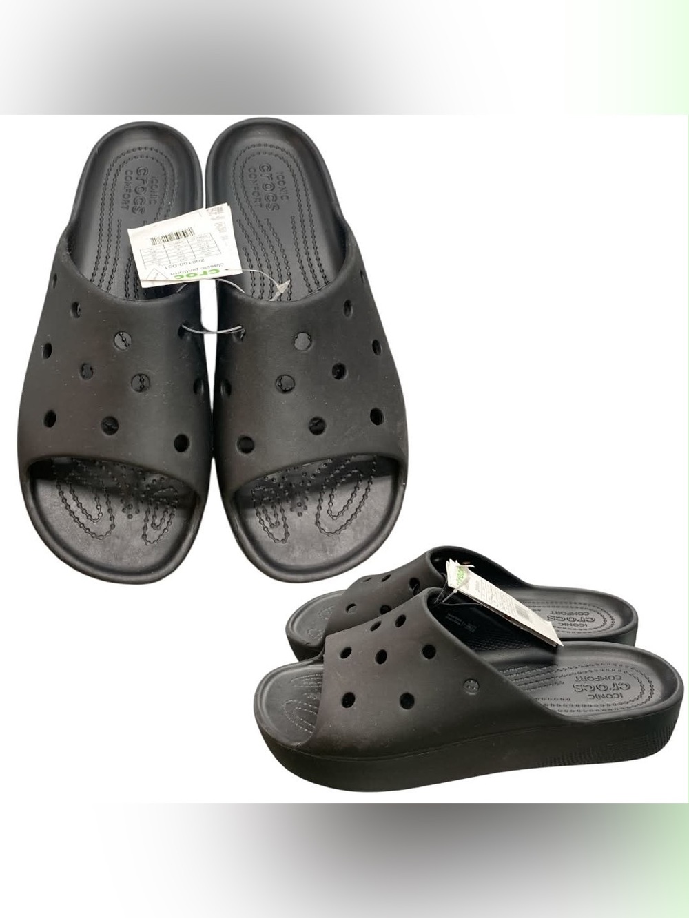 CROCS NWT Black Open-Toe Slide Sandals S10